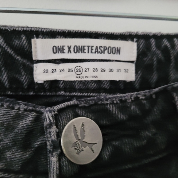 One Teaspoon High Waist Freebirds Rigid Skinny leg cropped jeans Sz 26 - Picture 16 of 16